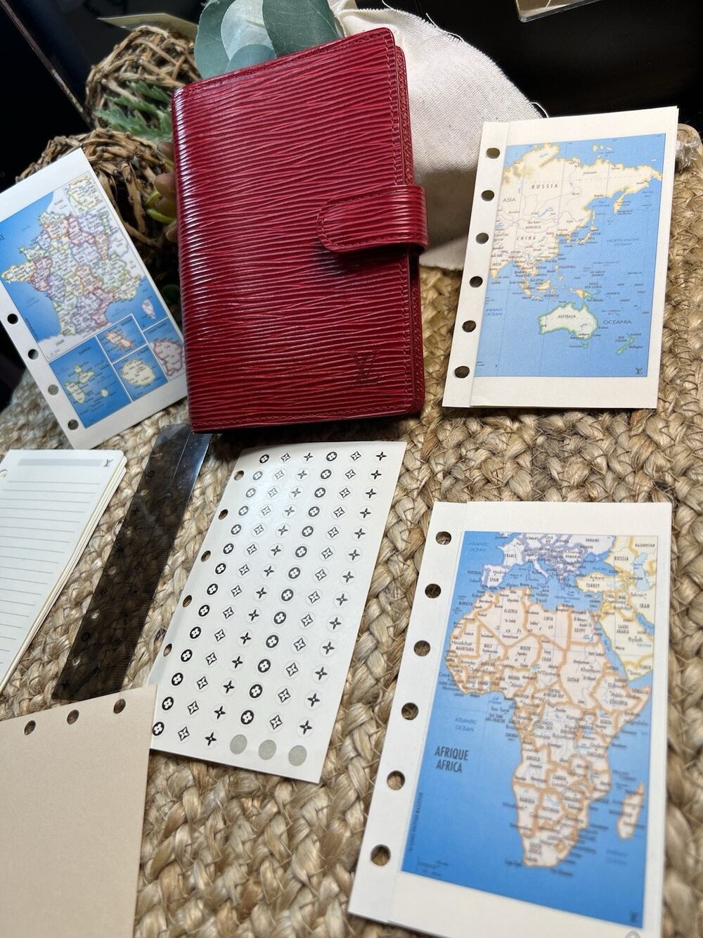 Preowned Louis Vuitton Red Epi Leather Small Ring Agenda PM Diary/Notebook Cover